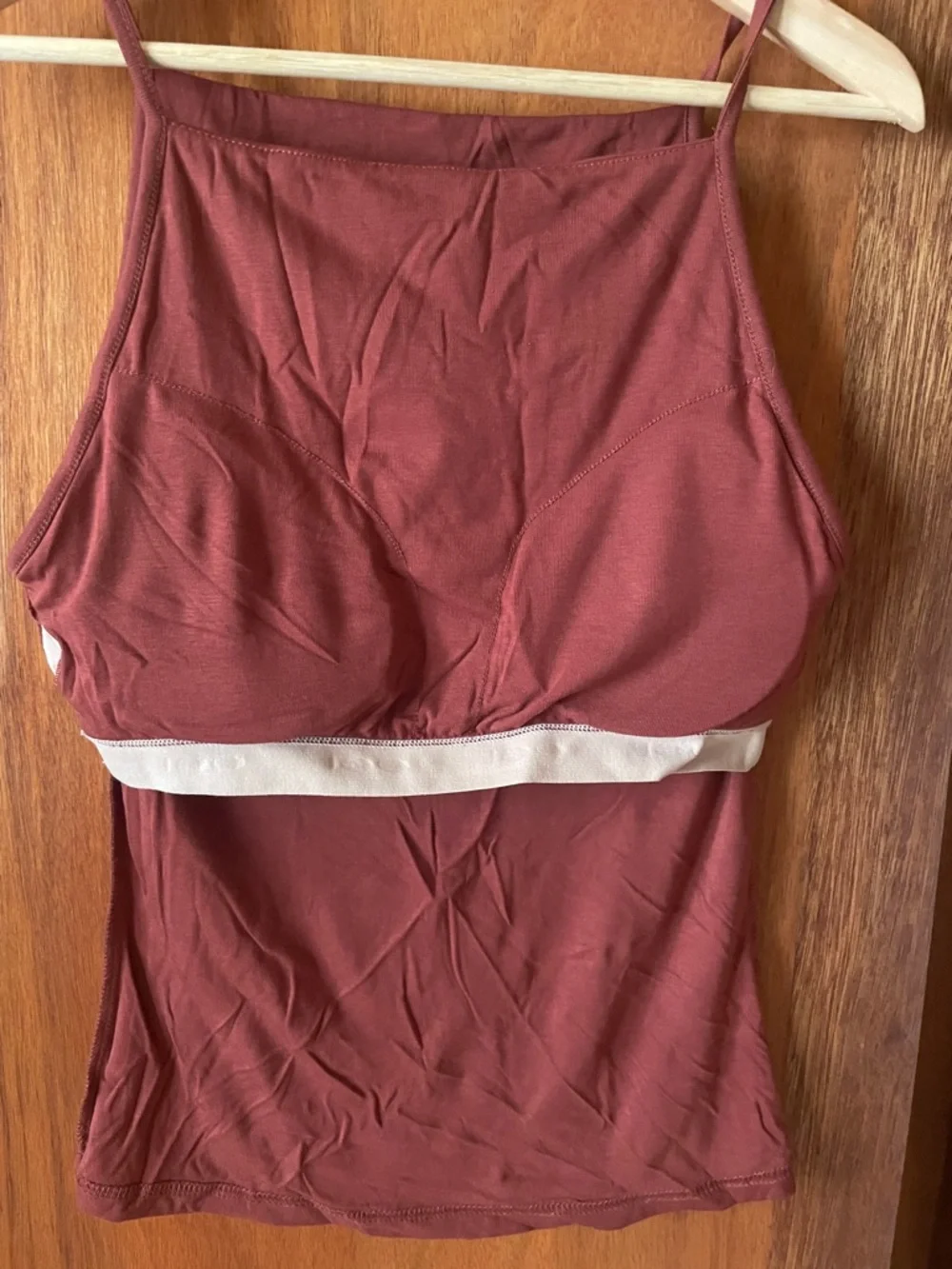 OGL Rust Brown Built-In Bra Tank Top